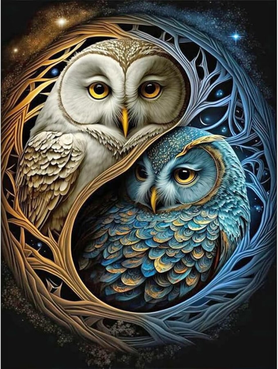 Diamond Painting Kits for Adults, 5D DIY Diamond Art Kits for Beginners, Full Drill Diamond Painting Kits for Home Wall Decor, Owl, 12x16 Inch